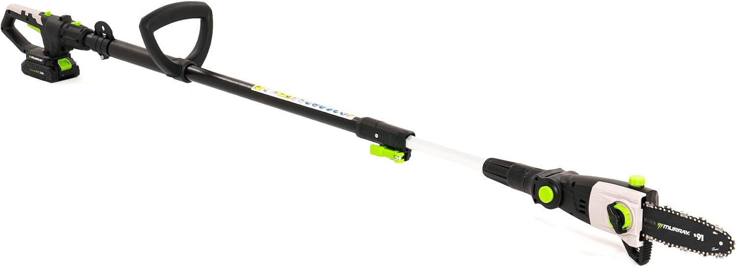 Murray Cortasetos & Motosierra Telescópica 2-en-1 con Batería MU-Bat-MM-CSHT-Kit – 20V, 3Ah, Hoja de Corte 40 cm, Guía de Sierra 20 cm, Sistema SDS, Inclinable, Alcance 330 cm