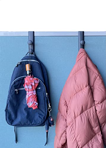 Tetra-Teknica Cubi-Pro Cwh03-2P Over-The-Panel Cubicle Wall Garment Hanger With Double Posts, 2 1/2" - 3" Panels, Black, 2 Per Pack #TOP3