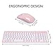 cimetech Wireless Keyboard and Mouse Combo, Compact Full Size Wireless Keyboard and Mouse Set 2.4G Ultra-Thin Sleek Design for Windows, Computer, Desktop, PC, Notebook, Laptop - Pink