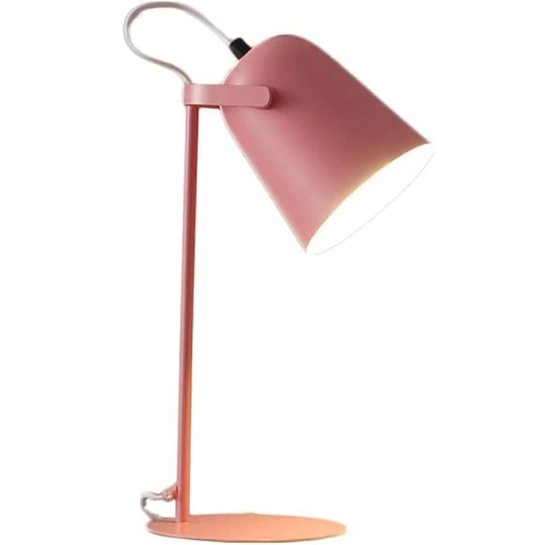 Lampada Da Tavolo Abat Jour Da Comodino Lampada Da Tavolo In Ferro Battuto Lampada Da Comodino Lampada Da Scrivania Lampada Da Scrivania Semplice Con Illuminazione E27 Lampada Camera Da Letto(Pink,Pus