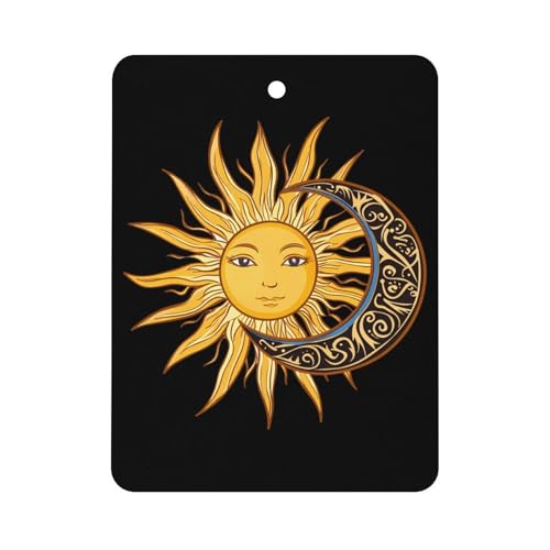 Sun And Moon Car Air Freshener Hanging Aromatherapy Tablets for Car Accessories Square