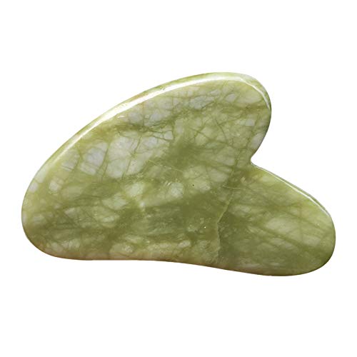Fekuar Natural Green Jade Gua Sha Massage Tool for Body Skin Facial, Crystal Scraping Board for SPA Acupuncture Therapy Trigger Point Treatment