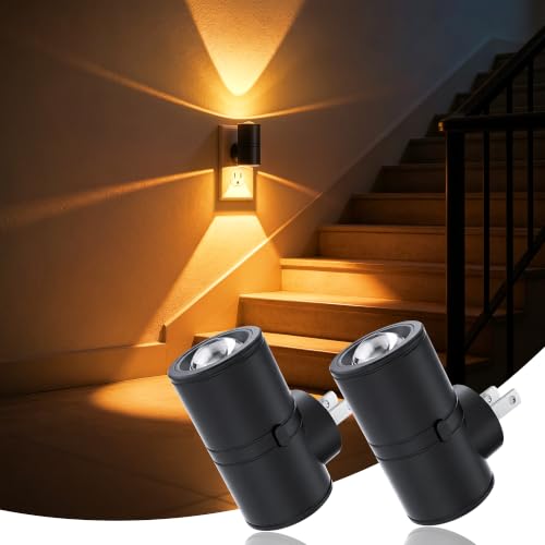 Image of JandCase LED Night Light Plug in,Rotating Night Lights Plug into Wall Amber