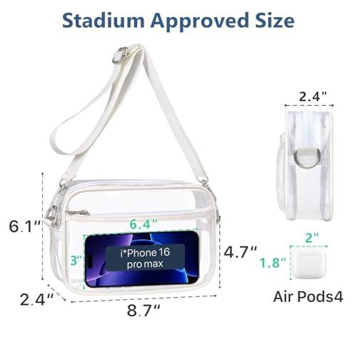 Image of PACKISM Clear Bag for Stadium Events - Small Clear Purses for Women Stadium Crossbody for Game Day, Festival, Concerts