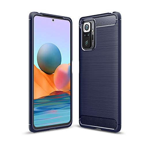 Carcasa Redmi Note 10 Pro azul de fibra de carbono absorción golpes