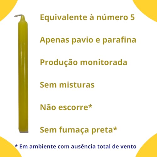 40 Velas De16 Cm, Cores Variadas, Palito, Maciça, Kit Econômico, Produzidas Com Parafina 100% Pura,