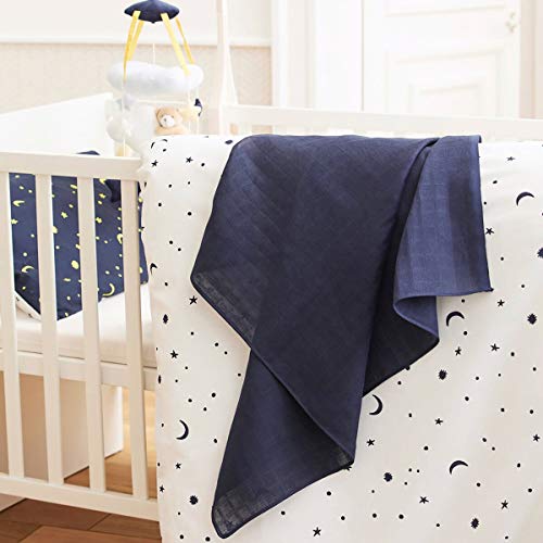 Stoffwindeln Bornino Basics Mullwindeln 80×80 cm in Wolken und Sterne Design