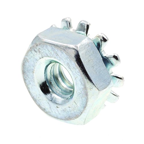 Prime-Line 9118766 K-Lock Nuts With External Tooth Washer, #6-32, Zinc Plated Steel (50 Pack)