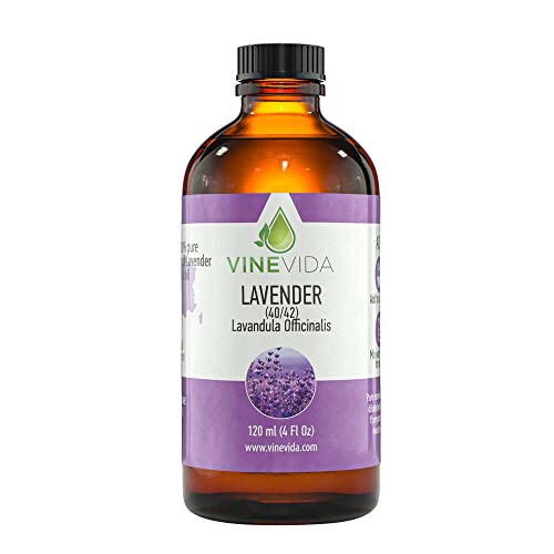 Vinevida Lavender 40/42 Essential Oil 4 Oz - Undiluted Lavender 40/42 Oil 4 Oz - Lavender 40/42 Candle Oil Scent - Diy Candle Scents For Candlemaking - Bulk Essential Oil For Soap Making Safe For Skin #TOP1