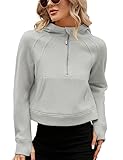 Micoson Womens Halloween Eco Crop Hoodies Warm High Neck 1/2 Zip Sweatshirts Long Sleeve Cozy Fleece