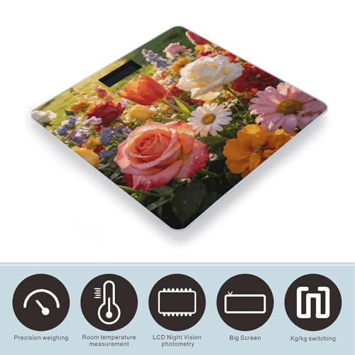 Báscula digital de baño con vidrio templado y pantalla LED miniatura 3
