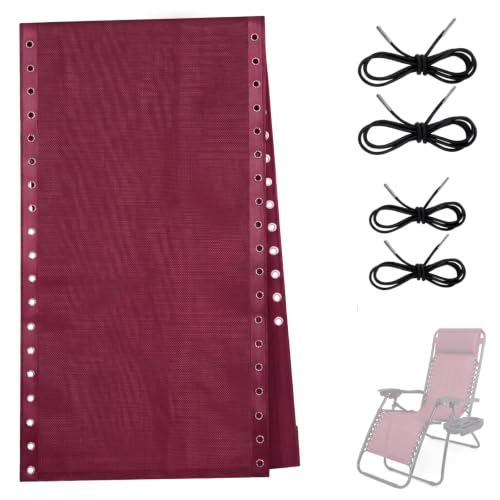 Queekay Zero Gravity Chair Replacement Fabric,63 x 21 Inch,Wine Red