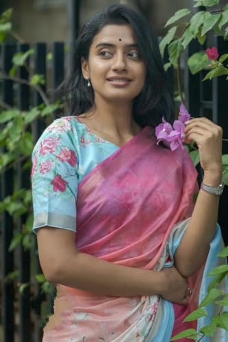 Image of C J Enterprise Women Banarasi Kanjivaram Style Linen Saree