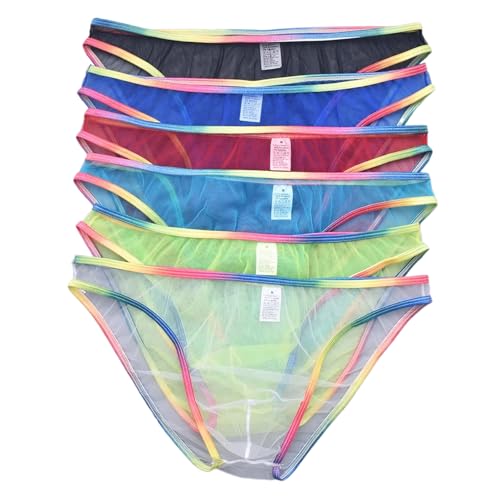 Mens See Through Bikini Briefs Transparent Mesh Underpants Triangle Briefs Underwear