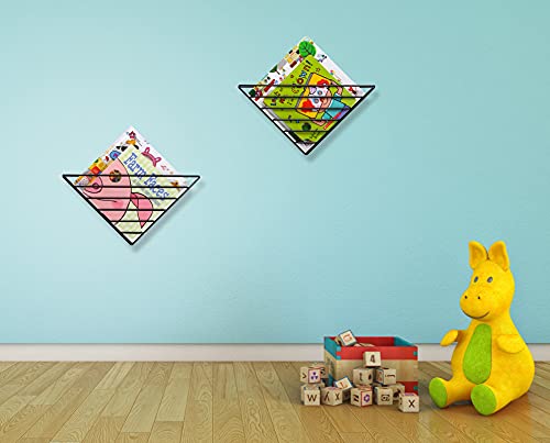 Tigcent Wall Book Shelves Floating Bookshelf Bookcases Magazine Holder, 2 Pack Metal Triangle Storage Book Display Shelf Magazine Rack Home Office Wall Organization #TOP4