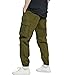 WZIKAI Mens Casual Joggers Pants Cotton Elastic Waist Drawstring Cargo Pants Fashion Athletic Outdoor Track Jogging Sweatpants Green S