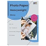 PPD Glossy Photo Paper for Inkjet Printer, 5 x 7' Premium Quality Printable Sheets for Custom Picture, Professional Photographic Instant Dry For with Normal, Dye or Pigment Ink (50 Pack/240 gsm)