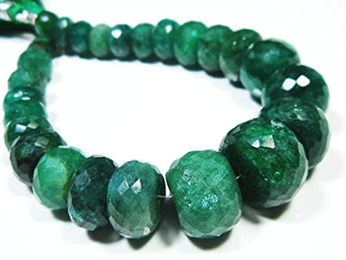 Perles en émeraude naturelle facettée de 9 à 15 mm pour la création de bracelets artisanaux