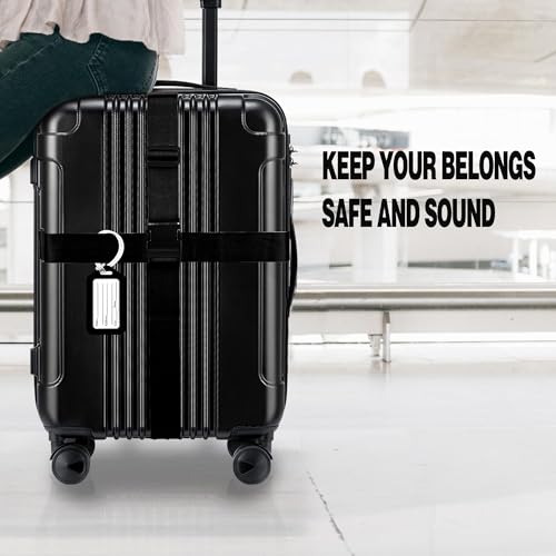 Image of 4 Pack Luggage Straps & Luggage Tags, Luggage Straps for Suitcases [TSA Approved] [Adjustable Suitcase Belt] Suitcase Straps with Tags (Black)