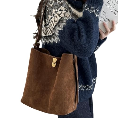 YYDPYZBD Borse da Donna Borsa A Secchiello in Pelle Scamosciata