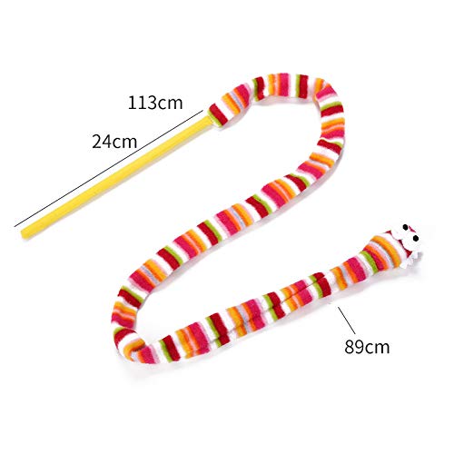 UISI Brinquedo interativo em formato de cobra de arco-íris com cabeça de gato divertida com caixa de