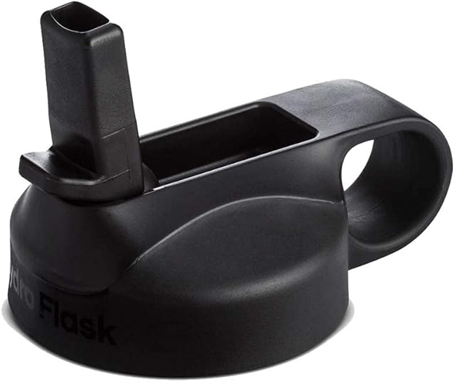 HYDRO FLASK - Wide Mouth Straw Lid - Flask Lid with Honeycomb Insulation and Finger Loop for Easy Carrying - BPA-Free and Toxin-Free - Dishwasher Safe - Black