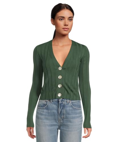 Madewell Women's Merino Silk Akila Wide Rib Cardigan, Botanical