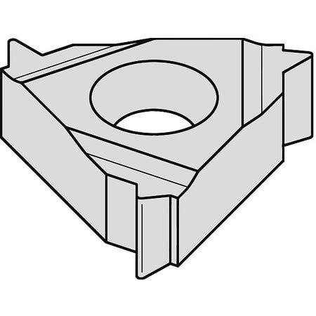 WIDIA 3ER115NPT TN6025 Series ER/L-NPT Laydown Threading Insert, Carbide, Size 3, NPT-External, 11.5 TPI (Pack of 10)