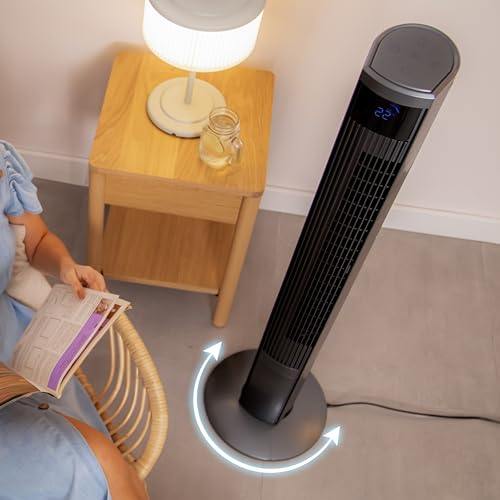 Cecotec Ventilateur de Tour avec Ioniseur EnergySilence 470 Max Skyline Ionic. 45W, 47" (119cm), Écran Tactile LED, Télécommande, 3 modes et vitesses, Minuteur 12h, Oscillation 70º