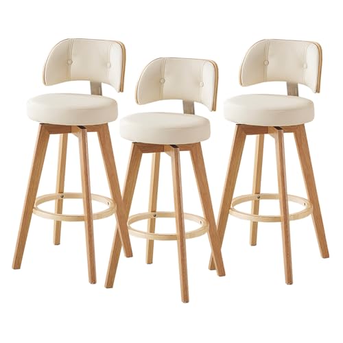 Taburetes Altos de Cocina Madera con Respaldo Marca HYUFEIAO