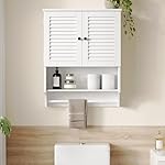 ChooChoo Medicine Cabinet, Bathroom Wall Cabinet, 2 Doors Over The Toilet Space Saver Storage Cabinet with Large Space, White - Image 2