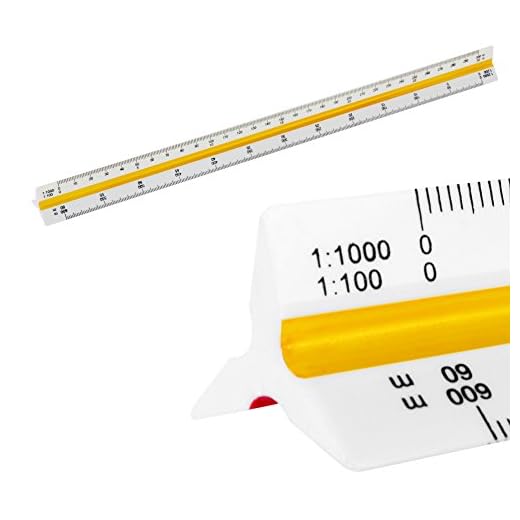 Escala Regla triangular Triángulo 1: 25/250/2500, 1: 50/500, 1: 100/1000, 1: 150/1500, 1: 200/2000, 1: 125/1250, escala triangular de 30 cm de largo para arquitectos ingeniero arquitecto de paisaje