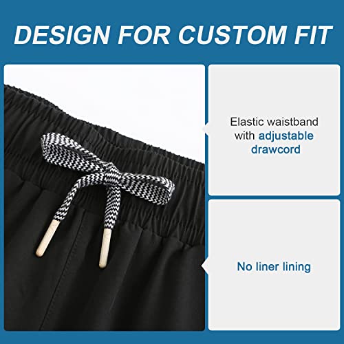 Hodosports Women's 4" Swim Shorts Quick Dry Board Shorts Swimsuit Bottom With Pockets Black Xl #TOP2