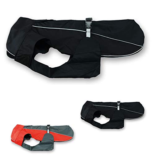 JEGGO Buckle Hundemantel Allwetter Mantel Regen Jacke Hunde Weste XXS XXL (XS, Schwarz)