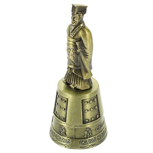 MUELODSIC Adornos Shi Huang Metalico Adorno De Campana Retro para Escritorio Escultura De Campana De Mano De Aleacion para Decoracion De Festival