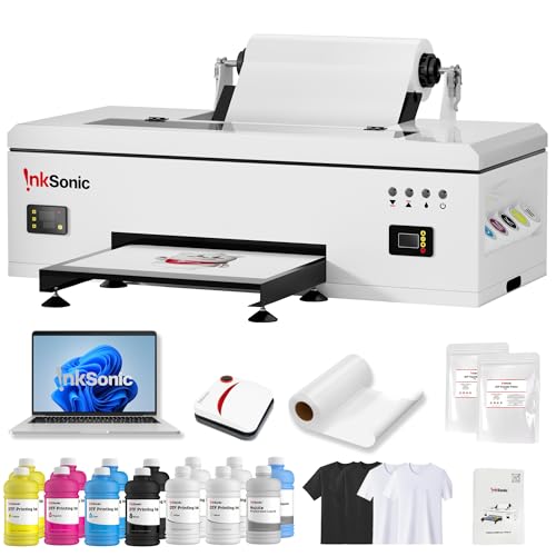 RocRow InkSonic L1800 DTF Printer Bundle, A3 DTF T-Shirt Transfer...