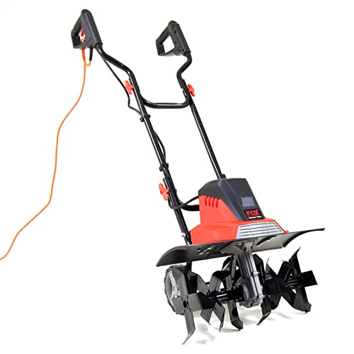 1500w Garden Tiller Cultivator Rotovator Electric Lawn Soil Fox Powerful 4 Blade 6 Tine 22cm Tilling...