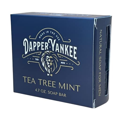 Miniatura 3 de Dapper Yankee Jabón natural de menta de árbol de té para hombres, carbón activado, aceites esenciales