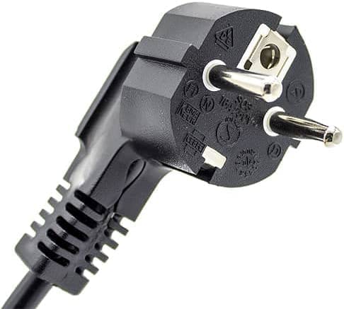 Câble D'alimentation 2m 16A 230V - Fiche Schuko Avec Embouts - Rallonge électrique Noire