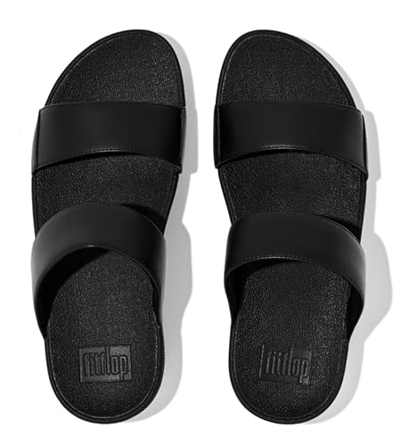 FitFlop Women's Lulu Platino Leather Slides4