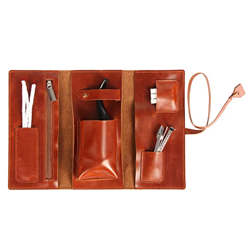 KZ55H Tabakpfeifenbeutel, Rindsleder-Tabakpfeife-Zubehör-Beutelhalter 1 Rohre und anderes Zubehör (Keine Rohrleitungen und Zubehör enthalten) Cover
