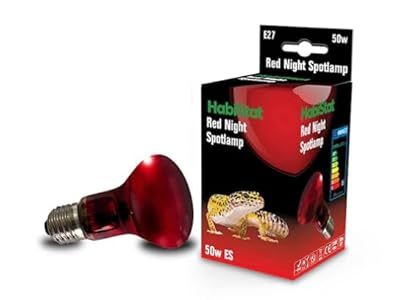 Habistat Red Night Spotlamp for Reptile Vivarium Heating, 50W