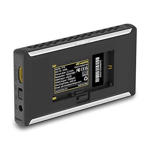 Portkeys PT6 DCI-P3 IPS Touchscreen 5.2'' On-Camera Field Monitor with 1080P 60 HDMI Output, 4K HDMI 30p Input, 3D LUT Out - Image 3