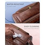 Elviros Toiletry Bag for Mens PU Leather Travel Organizer Kit with Hanging hook, Large Water-resistant Toiletries Bathroom Shaving Bag, Gift For Men (Dark Brown) - Image 5