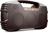 IPX7 Waterproof Outdoor Bluetooth Speaker, Wireless, 90W(Peak), 32H Playtime, Floating Design, Deep Bass & Loud Stereo Sound, Portable with Handle, Rugged for Pool, Beach, Kayaking, Hiking, Dark Brown