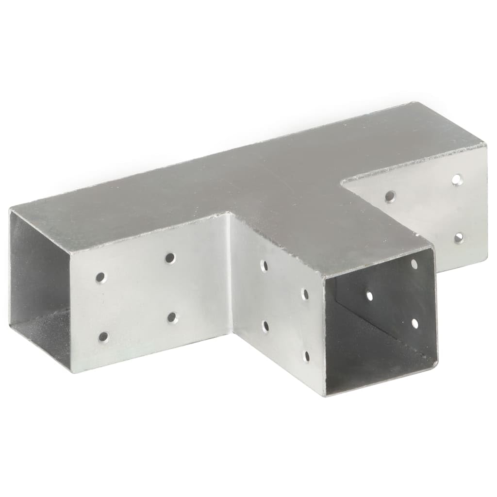 Pali e binari per recinzioni, 4 pezzi, a forma di T, in metallo zincato, 71 x 71 mm