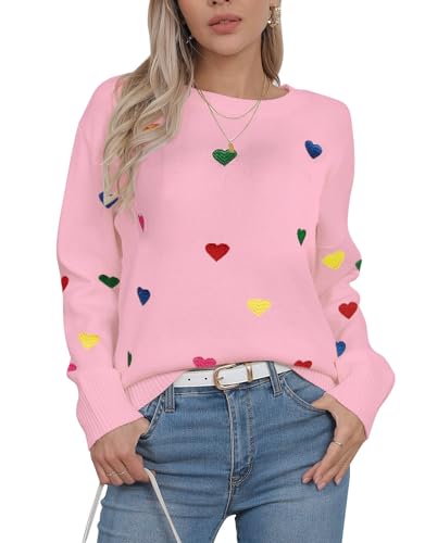 Image of Womens American Flag Sweater Crew Neck Casual Pullover Sweater