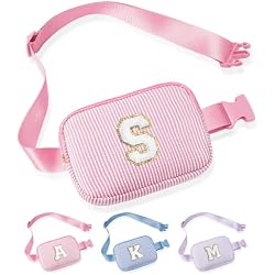 YOOLIFE Birthday Gifts for Girl Kids - Initial Fanny Pack for Girls Kids Purse, Sling Bag Crossbody Bag for Little Girls Belt Bags, Birthday Gifts for Kid 2 3 4 5 6 7 8 Year Old Girl Pink S