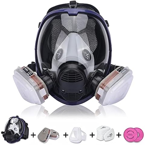 Generies FNWD 17 in 1 Full Face Respirator,Reusable Protective Face Cover with Adjustable Strap Widely Used in Organic Gas,Anti-Dust,Paint Sprayer,Chemical,Woodworking (Eye Protection) Cover