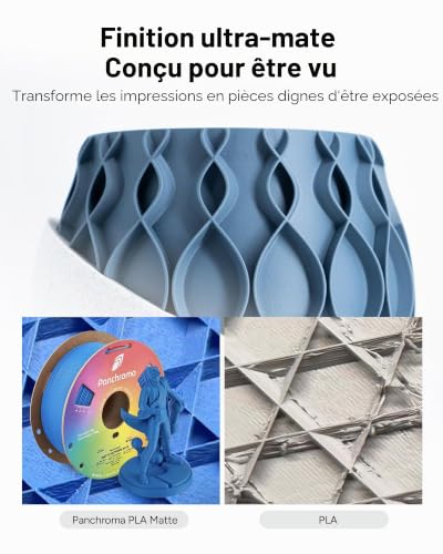 Polymaker Panchroma Filament PLA mat, 1,75 mm, 1 kg, anciennement Polyterra mat, compatible avec la plupart des imprimantes 3D FDM, bobine de 1 kg – vue 2